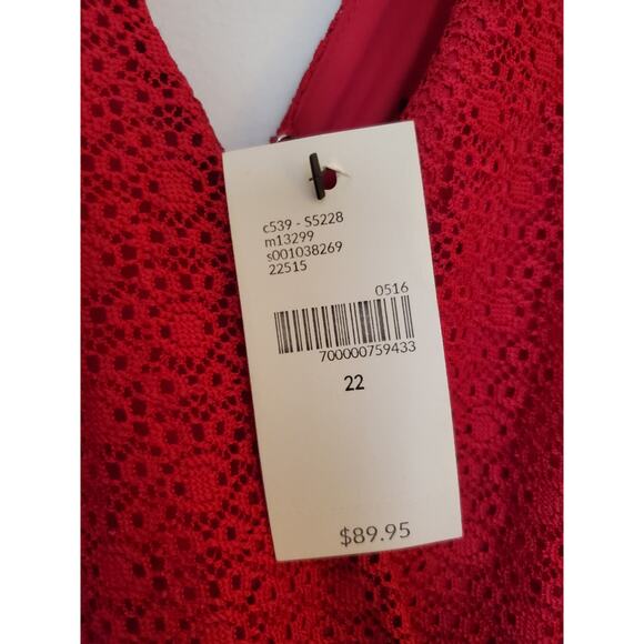 Lane‎ Bryant Dark Pink Lace Dress Women Size 22 NWT - Picture 4 of 4